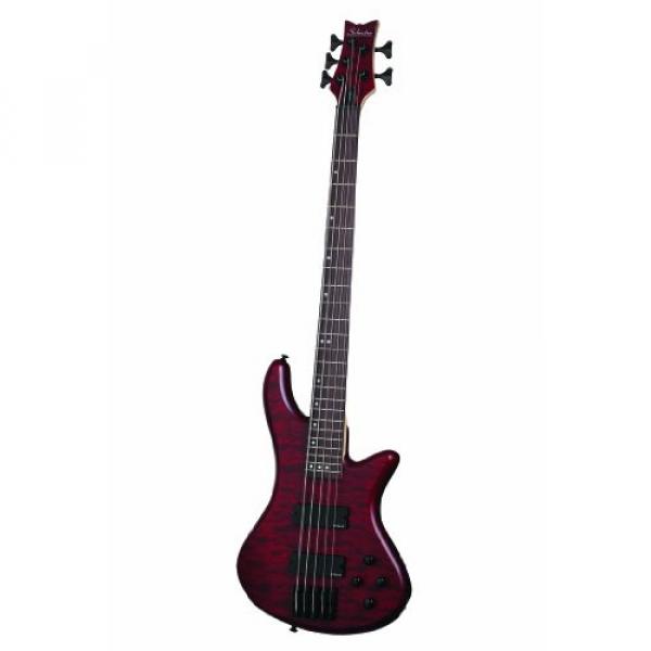 Schecter Stiletto Custom-5 Electric Bass Guitar (5 String, Vampyer Red Satin) #1 image
