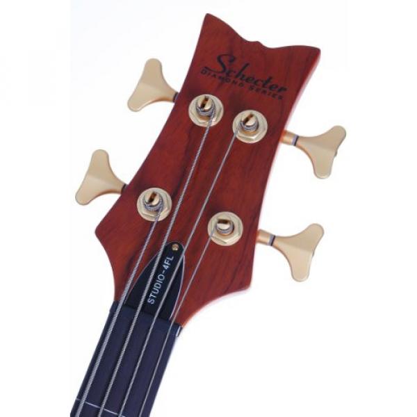 Schecter Stiletto Studio-4 Fretless Electric Bass (4 String, Honey Satin) #4 image