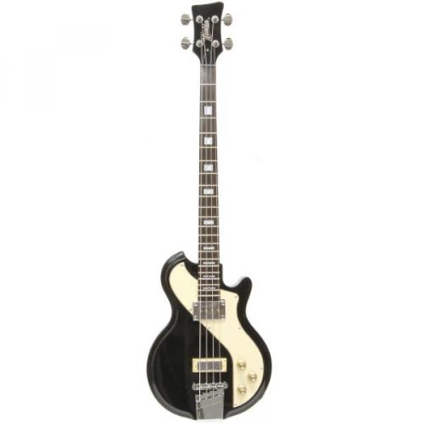 Italia Mondial Sportster Bass 4-string Bass Guitar - Black #1 image